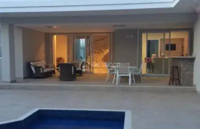Casa em condomínio fechado com 4 quartos para alugar na avenida alphaville, 1, alphaville dom pedro, campinas, 362 m2 por r$ 19.000