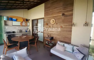 Pé na areia, pronto pra morar, 2 suítes e varanda gourmet à venda, itacimirim