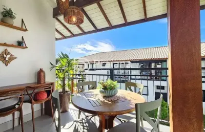 Quarto e sala | mobiliado | condomínio fechado | 4min da vila | à venda, praia do forte, mata de são joão, ba