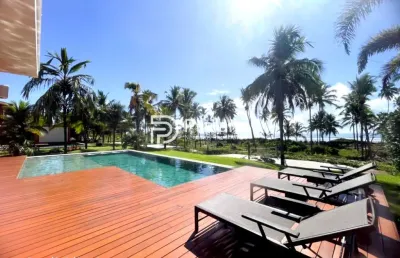 Mansão de luxo para temporada praia do forte | frente mar- em condomínio na praia do forte, mata de são joão-ba, com 760m² e 5 vagas de garagem