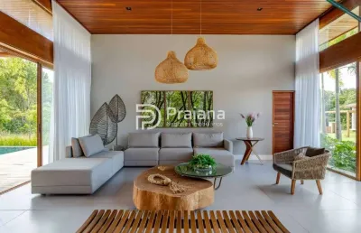 Espetacular casa em condomínio para locação na praia do forte - 5 quartos, 3 suítes, 1 sala, 7 banheiros, 3 vagas, 400m².