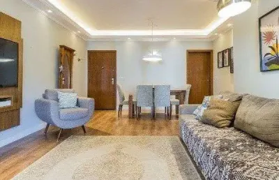 Vende-se luxuoso apartamento 3 quartos com suíte, 2 vagas, lareira, churrasqueira, próximo da encol - 133m² - bela vista