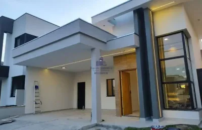 Casa de alto padrão à venda em caçapava-sp, no condomínio reserva do vale: 3 quartos, 1 suíte, 1 sala, 2 banheiros, 5 vagas, 133m².