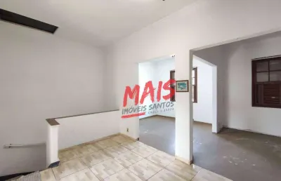 Casa sobreposta alta para locação comercial, com 70m² boqueirão - santos/sp