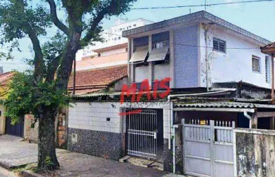 Sobrado com 5 dormitórios + edícula, terreno 7x30, à venda, marapé, santos, sp