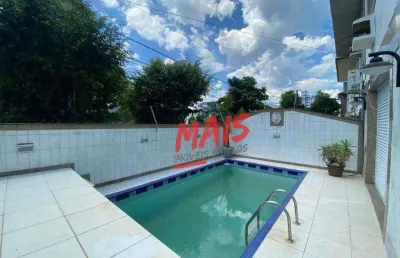 Sobrado de esquina, terreno 12x18m, piscina e 4 quartos, 277 m² - aparecida - santos/sp