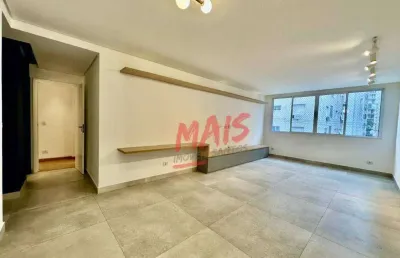 Prédio em frente a praia, apartamento com 3 quartos, 127 m² - venda ou locação - gonzaga - santos/sp