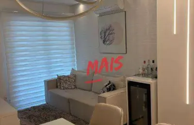 Apartamento com 1 dormitório à venda, 54 m² - pompéia - santos/sp