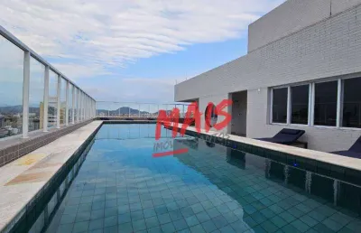 Apartamento com lazer e varanda gourmet, 1 suíte para alugar, 60 m² - boqueirão - santos/sp