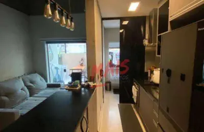 Apartamento com 2 dormitórios à venda, 62 m²- marapé - santos/sp