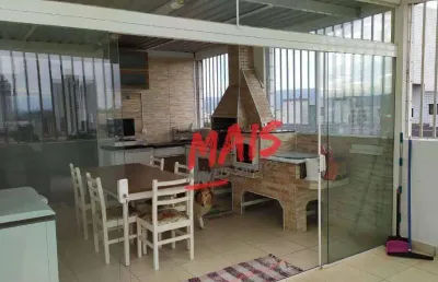 Cobertura com 4 dormitórios à venda, 275 m² - aparecida - santos/sp
