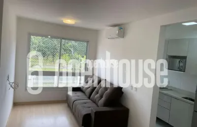 Apartamento com 56m² 2 dormitórios 1 suíte 3 ar-condicionado cozinha com churras