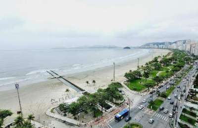 Apartamento 3 dormitórios com vista total do mar - embaré - santos
