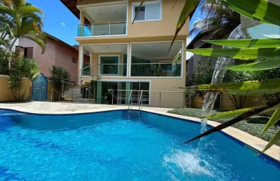 Casa triplex condominio fechado em bertioga alto padrão - 6 suites piscina