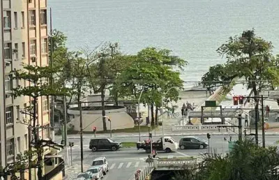 Apartamento 1 quadra da praia do embaré, alto padrão, lazer completo, garagem