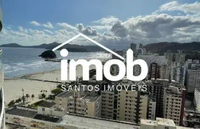 Locação - apartamento studio mobiliado - com vista mar - gonzaga - santos