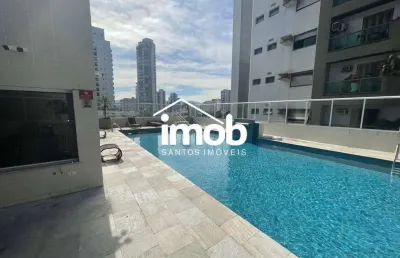 Apartamento no gonzaga, 2 quartos (2 suíte), 1 vaga demarcada, lazer completo, 87 m²