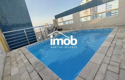 Apartamento de 3 quartos à venda mobiliado, andar alto, próximo à praia, lazer- gonzaga, santos/sp