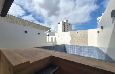 Casa duplex com 3 dormitórios e piscina no embaré em santos/sp