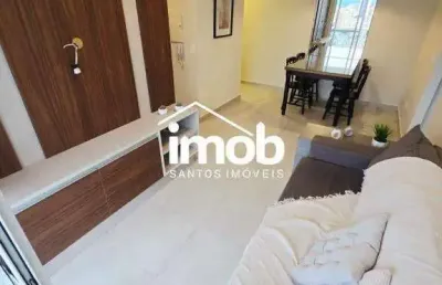 Apartamento de 1 dormitório para alugar próximo à praia, andar alto, lazer, vista livre - boqueirão, santos/sp