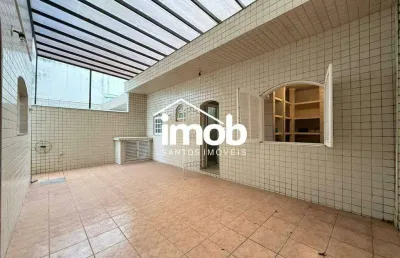 Casa de 4 dormitórios à venda, com suíte, 2 pavimentos, quintal com edícula - embaré, santos/sp
