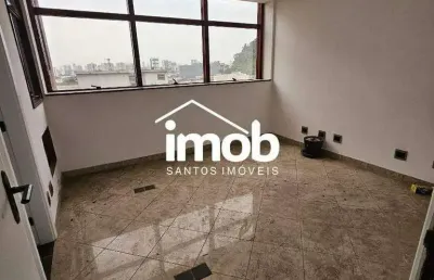 Conjunto comercial no centro de santos, 2 salas, 2 banheiros, 1 vaga, 53 m²