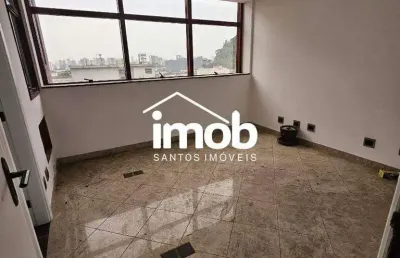 Conjunto comercial no centro de santos, 2 salas, 2 banheiros, 1 vaga, 53 m²