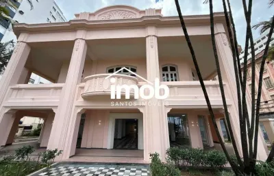 Casarão comercial frente mar à venda com 2 pavimentos + centro empresarial - gonzaga, santos/sp