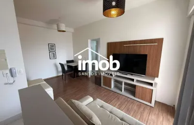 Apartamento de 1 dormitório para alugar próximo à praia, andar alto, lazer, vista livre - boqueirão, santos/sp