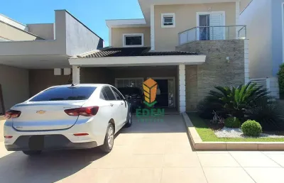 Casa mobiliada com 3 suítes, sendo 1 suíte master, 5 banheiros, garagem para 4 carros, à venda no condomínio campos do conde, sorocaba/sp
