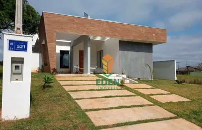 Casa térrea com 2 quartos, sendo 1 suíte, 4 banheiros, garagem para 2 carros, à venda e locação no condomínio riviera de santa cristina iii, itaí/sp