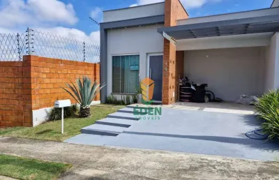 Casa térrea com 2 quartos, sendo 1 suíte, 2 banheiros, garagem coberta para 2 carros, à venda no condomínio terras de são francisco, sorocaba/sp