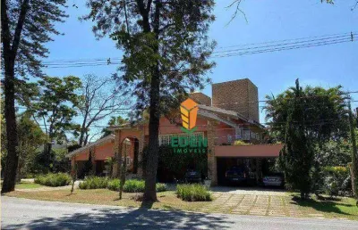 Casa 5 suítes, 15 banheiros, garagem coberta para 6 carros, à venda no condomínio lago azul, araçoiaba da serra/sp