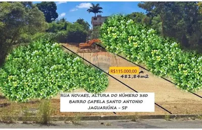 Terreno 481,84m2 r$101.000,00 - bairro: capelas de santo antônio (divisa com o pq. florianópolis) - cidade: jaguariúna - estado: sp