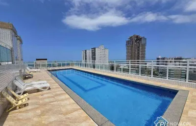 Apartamento vista mar com 2 quartos no caiçara em praia grande/sp