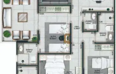 Apartamento com 3 quartos no canto do forte em praia grande/sp