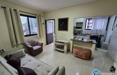 Apartamento mobiliado com 1 quarto na vila guilhermina em praia grande/sp