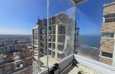 Cobertura vista mar com 3 quartos no caiçara em praia grande/sp