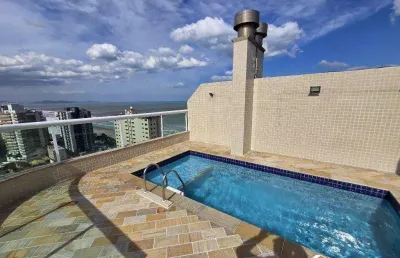 Cobertura triplex com vista mar à venda na praia grande – 5 dorms, piscina e lazer completo