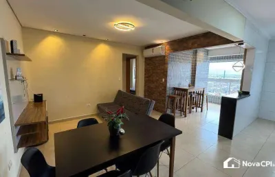 Apartamento vista mar com 2 quartos no maracanã em praia grande/sp