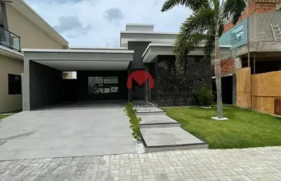 Mansão no jardins do lago com 03 suítes e 03 vagas | cidade alpha, eusébio-ce