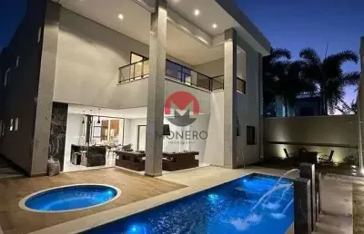 Mansão frente lago no alphaville eusébio com 407m² | cidade alpha, eusébio-ce