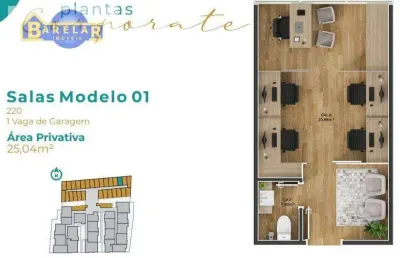 Sala à venda em florianópolis, ingleses do rio vermelho, com 25.4 m²