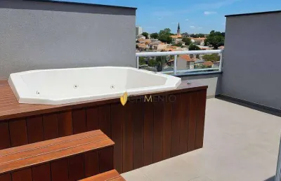 Cobertura com 3 dormitórios, 124 m² - venda por r$ 780.000 ou aluguel por r$ 4.265/mês - vila scarpelli - santo andré/sp