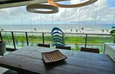 Dazur odebrecht | frente mar | torre plage (melhor) | 4 suítes com 242 m² | varanda gourmet integrada à sala | nascente total | oportunidade | 4 garagens