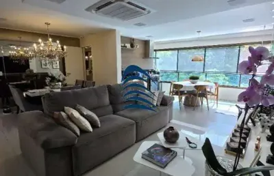 Parque tropical ? pituaçu luxuoso apartamento de 4 suítes + dependência completa, 155 m², andar baixo, decorado, ar condicionado, fechamento em reiki,  3 vagas.