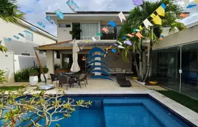 Casa a venda alphaville litoral norte 1 | casa | 349,36m² | 4 suítes | porteira fechada | piscina | área gourmet | 4 vagas | litoral norte