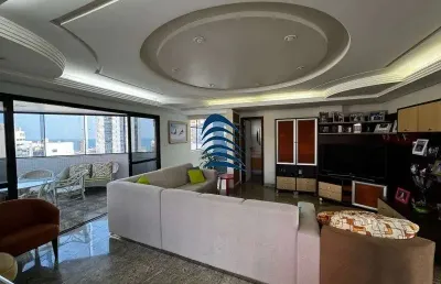 Excelente cobertura 4 quartos sendo 2 suítes e 2 suítes canadenses, lavabo, dependência completa, nascente, 6 vagas de garagem, 342m, na parte superior há uma possibilidade de fazer uma suíte já com b