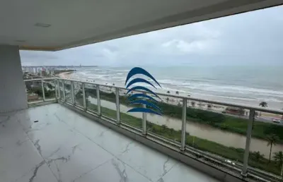 Apartamento frente mar varanda gourmet, 79m 02 quartos, sendo 01 suíte, banheiro social, cozinha aberta