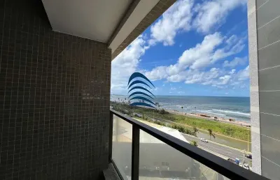 Apartamento em jaguaribe, condomínio ocean house, 45m², 1 quarto e sala, varanda com vista para o mar, cozinha, área de serviço, sanitário, nascente total